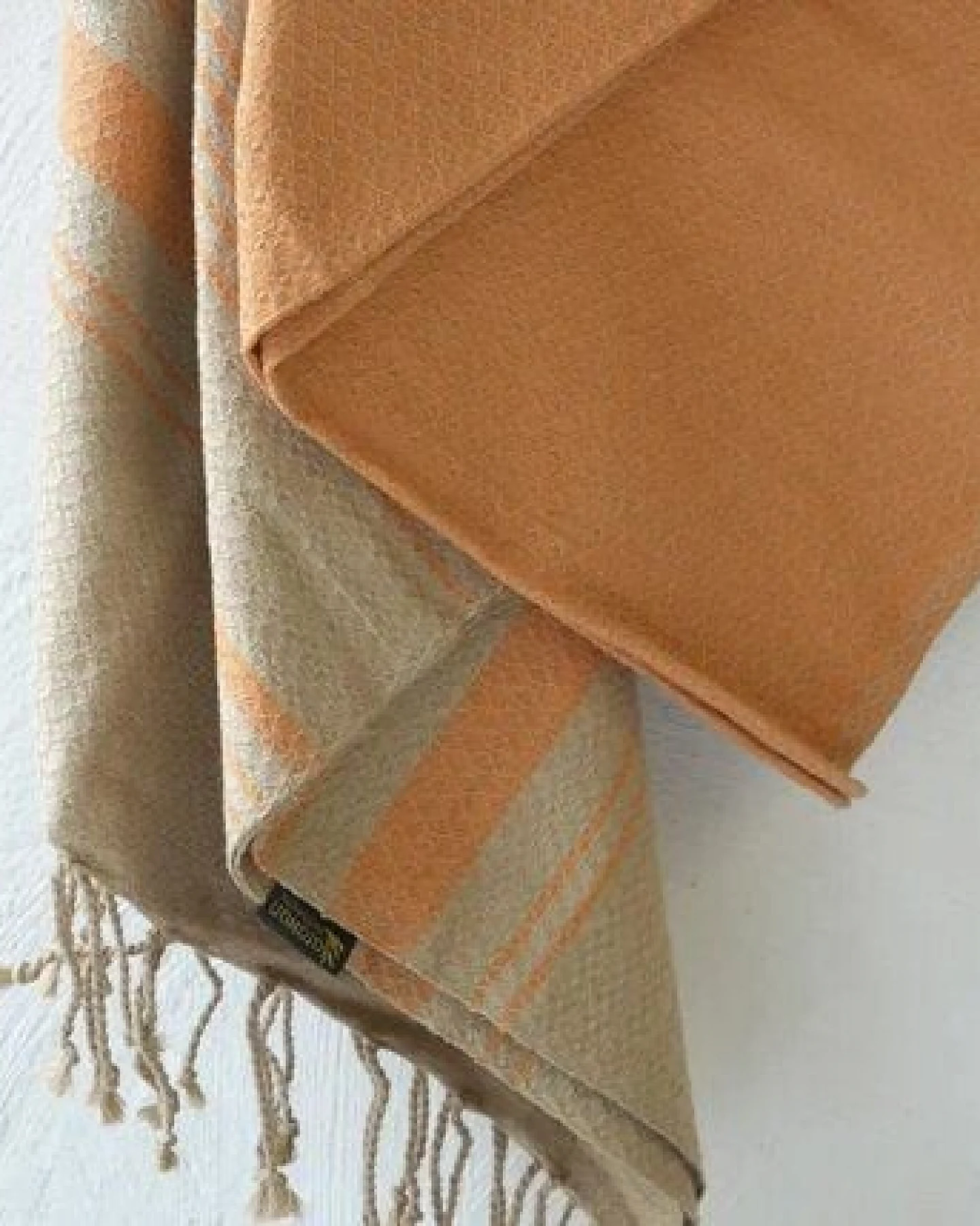 Karawan authentic Hamamtuch Fouta "sand" aus Biobaumwolle, 100 × 200 cm – Ansicht 3
