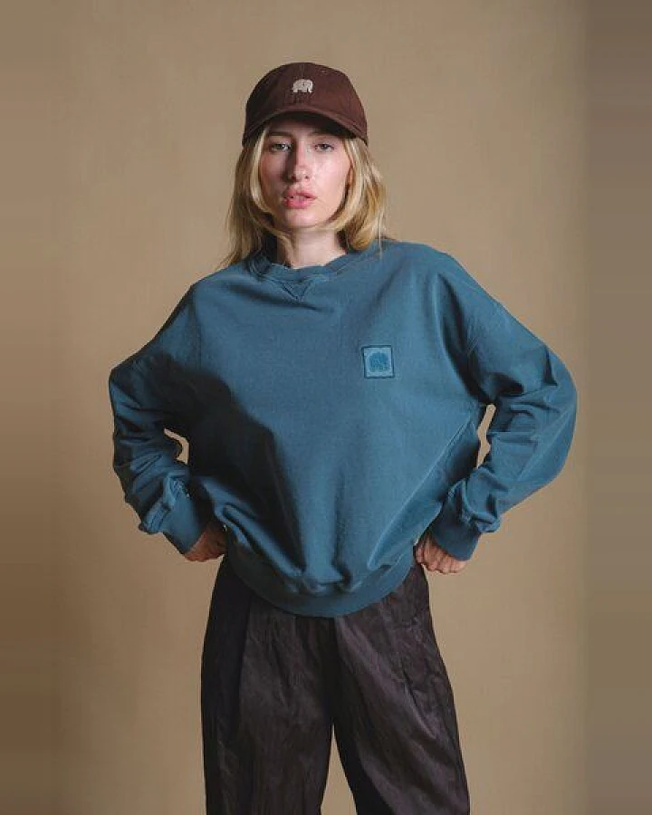 Trendsplant Women's Espliego Pigment Oversized Sweatshirt Elm Green