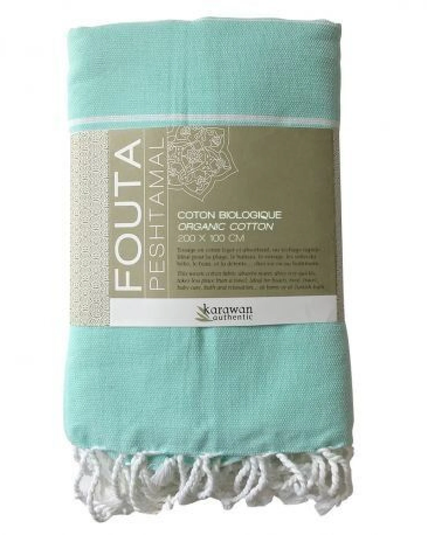 Karawan authentic Fouta Hamamtuch aus reiner Bio-Baumwolle 200 × 100 cm (Stil HAMMAM) – Ansicht 2