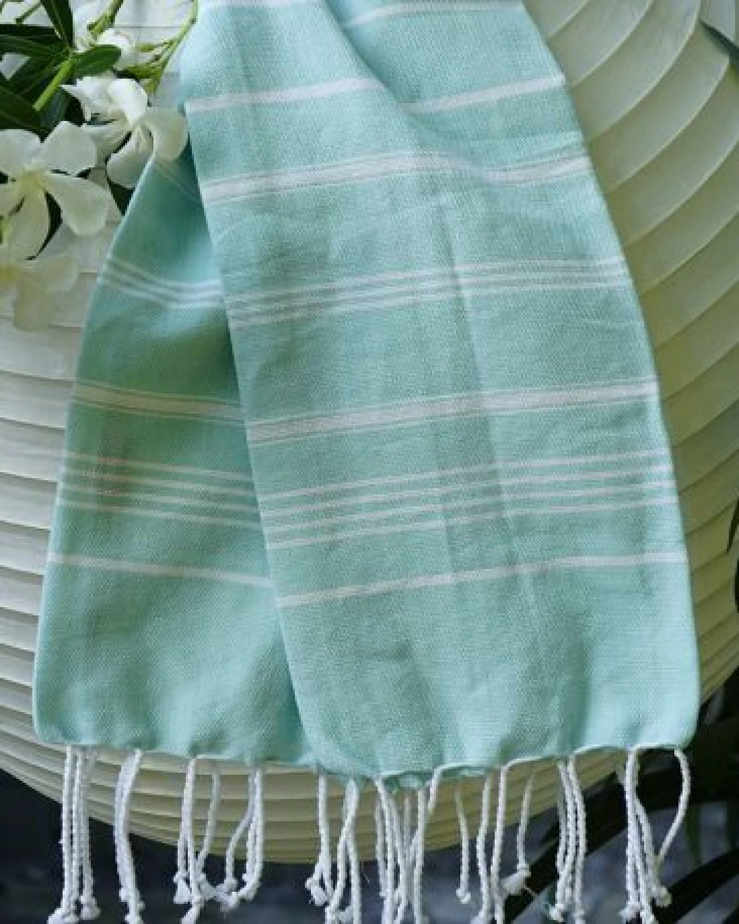 Karawan authentic Fouta Hamamtuch aus reiner Bio-Baumwolle 200 × 100 cm (Stil HAMMAM) – Ansicht 3