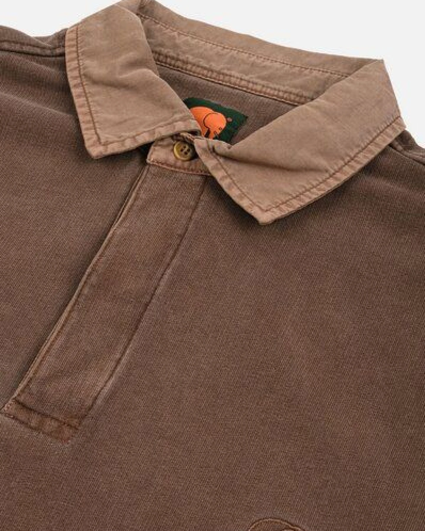 Trendsplant Carvalho Pigment Heavyweight Polo Sweatshirt Chestnut – Ansicht 4