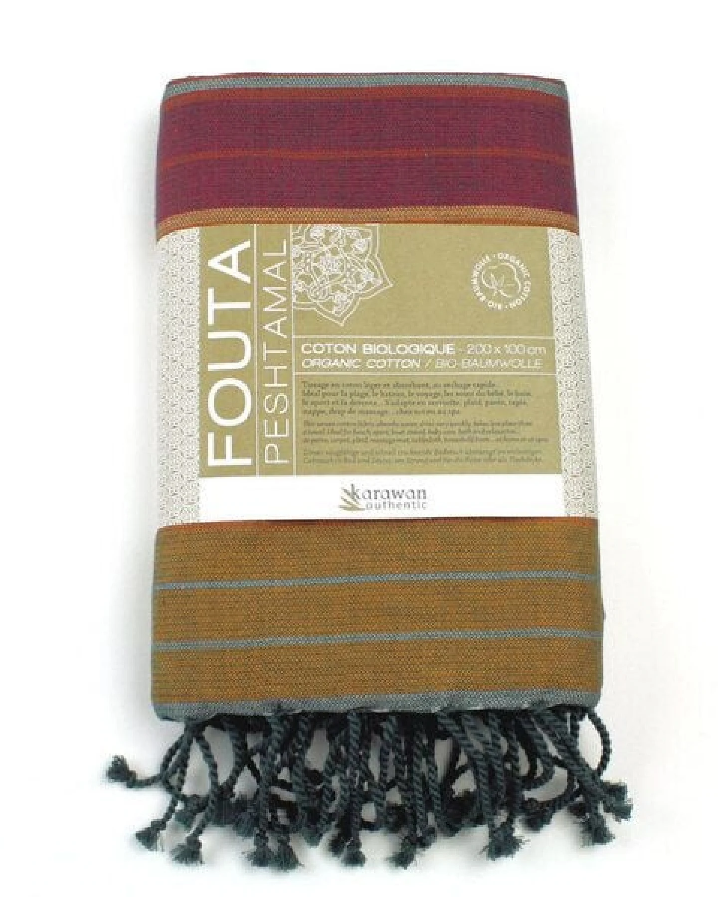 Karawan authentic Hamamtuch Fouta ebony, Biobaumwolle, 100 x 200 cm – Ansicht 3
