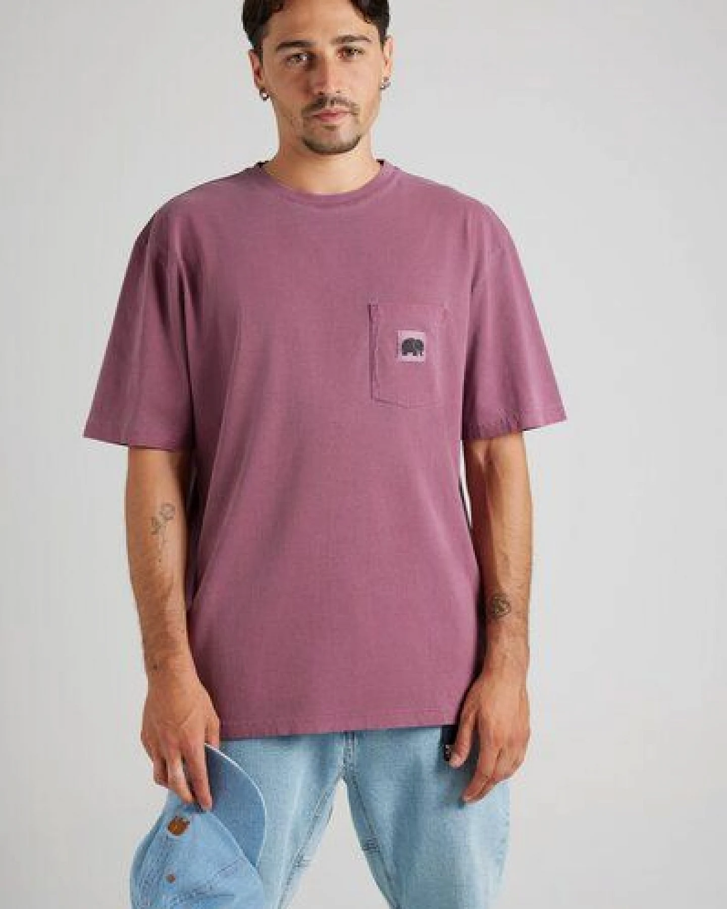 Trendsplant Garza Pigment Dyed T-Shirt Garnacha Red – Ansicht 2