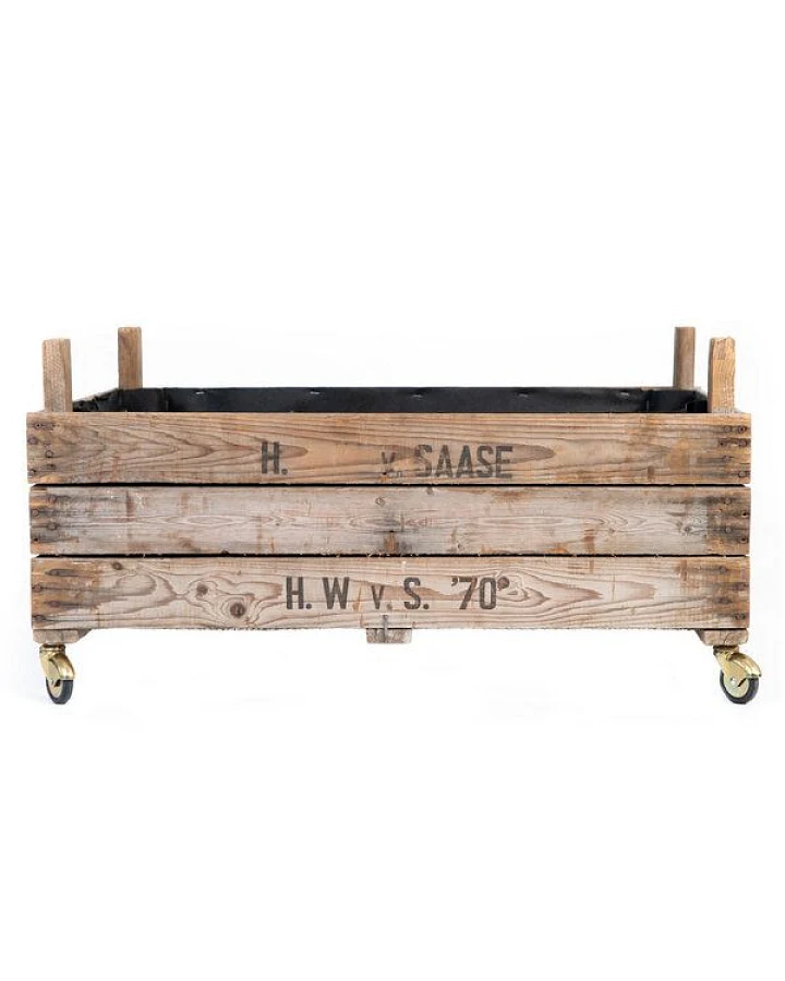 Die Stadtgärtner Rollendes Upcycling-Hochbeet aus Zwiebelsieben (75 x 51 x 37,5 cm)