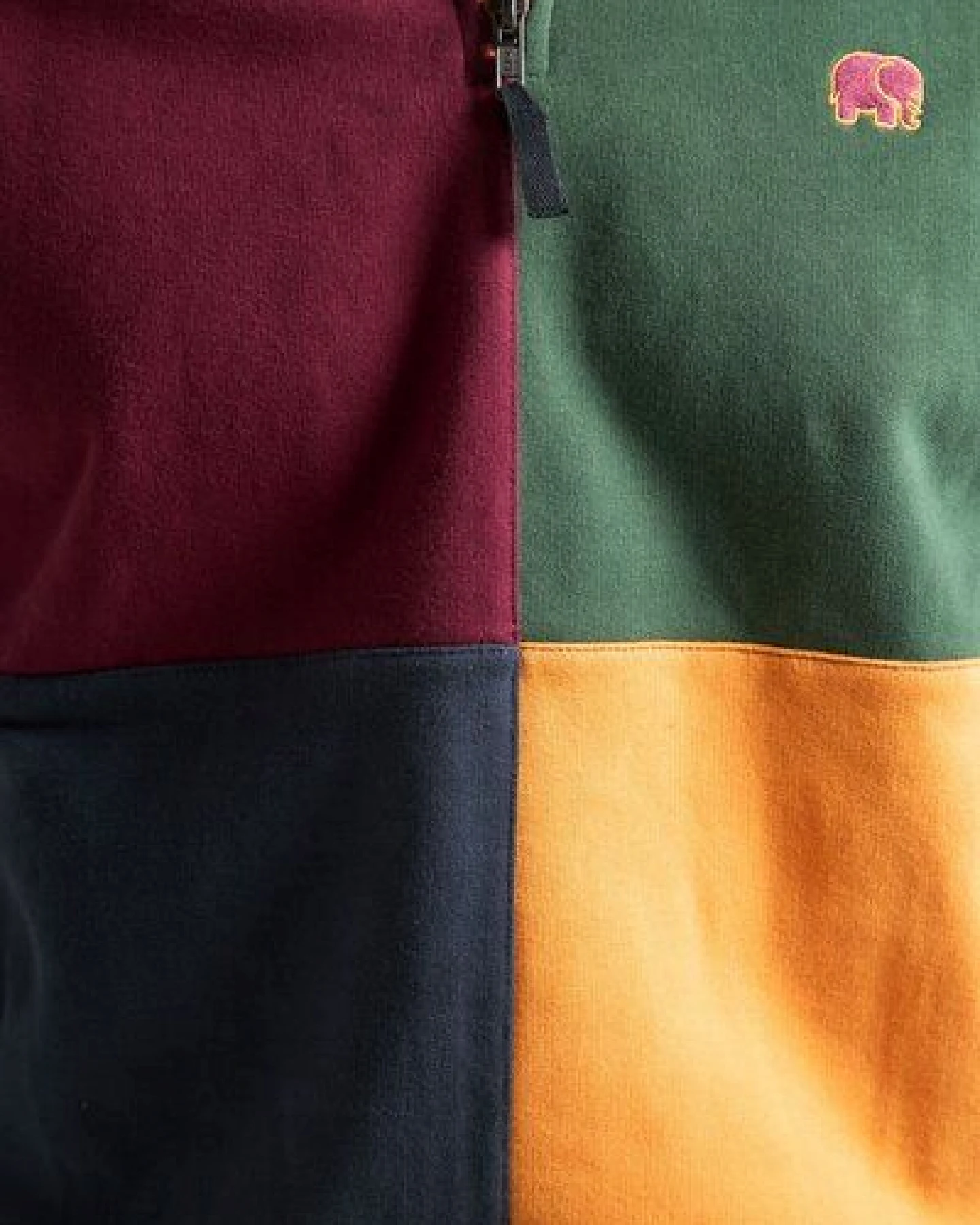 Trendsplant Color Block Half Zip Sweatshirt "Harlequin" – Ansicht 3
