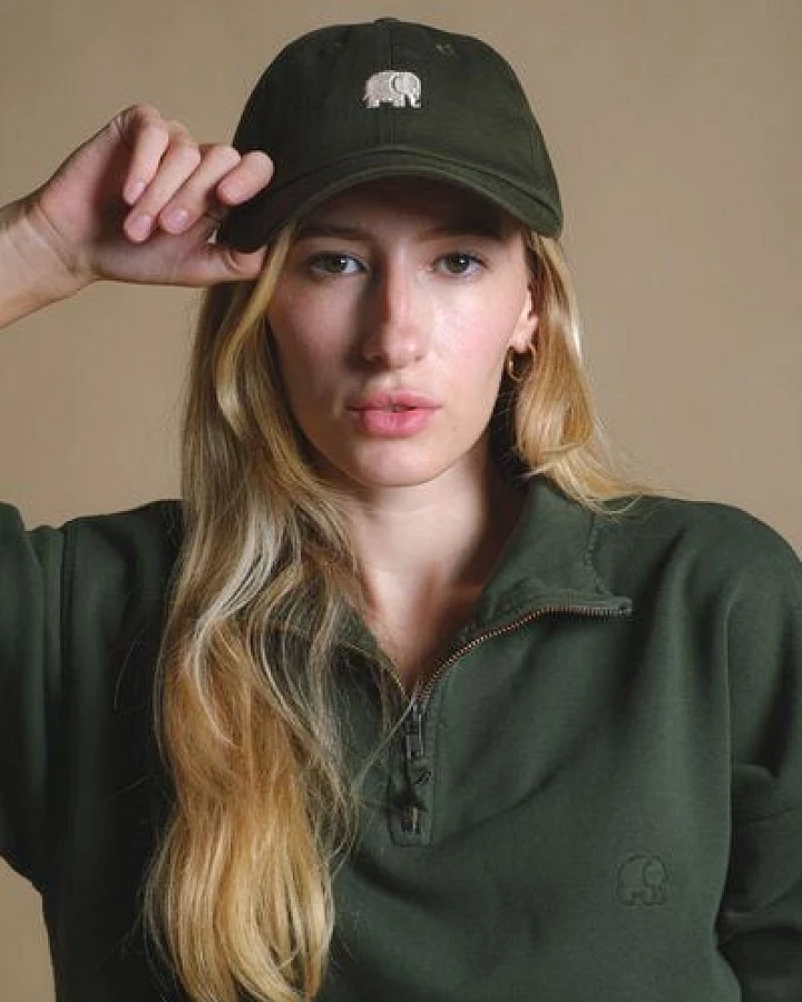 Trendsplant Women's Essential Garment Heavyweight Oversized Quater Zip Sweatshirt Kombu Green