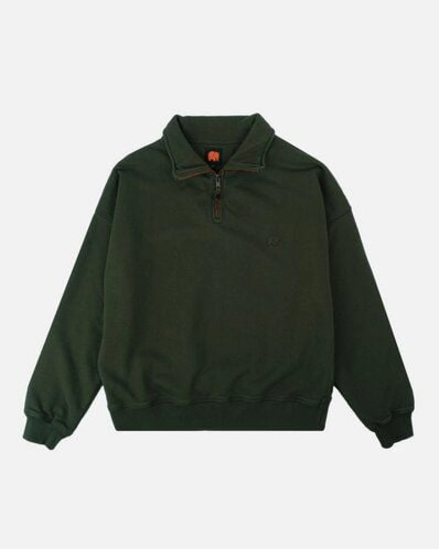 Trendsplant Women's Essential Garment Heavyweight Oversized Quater Zip Sweatshirt Kombu Green – Ansicht 2