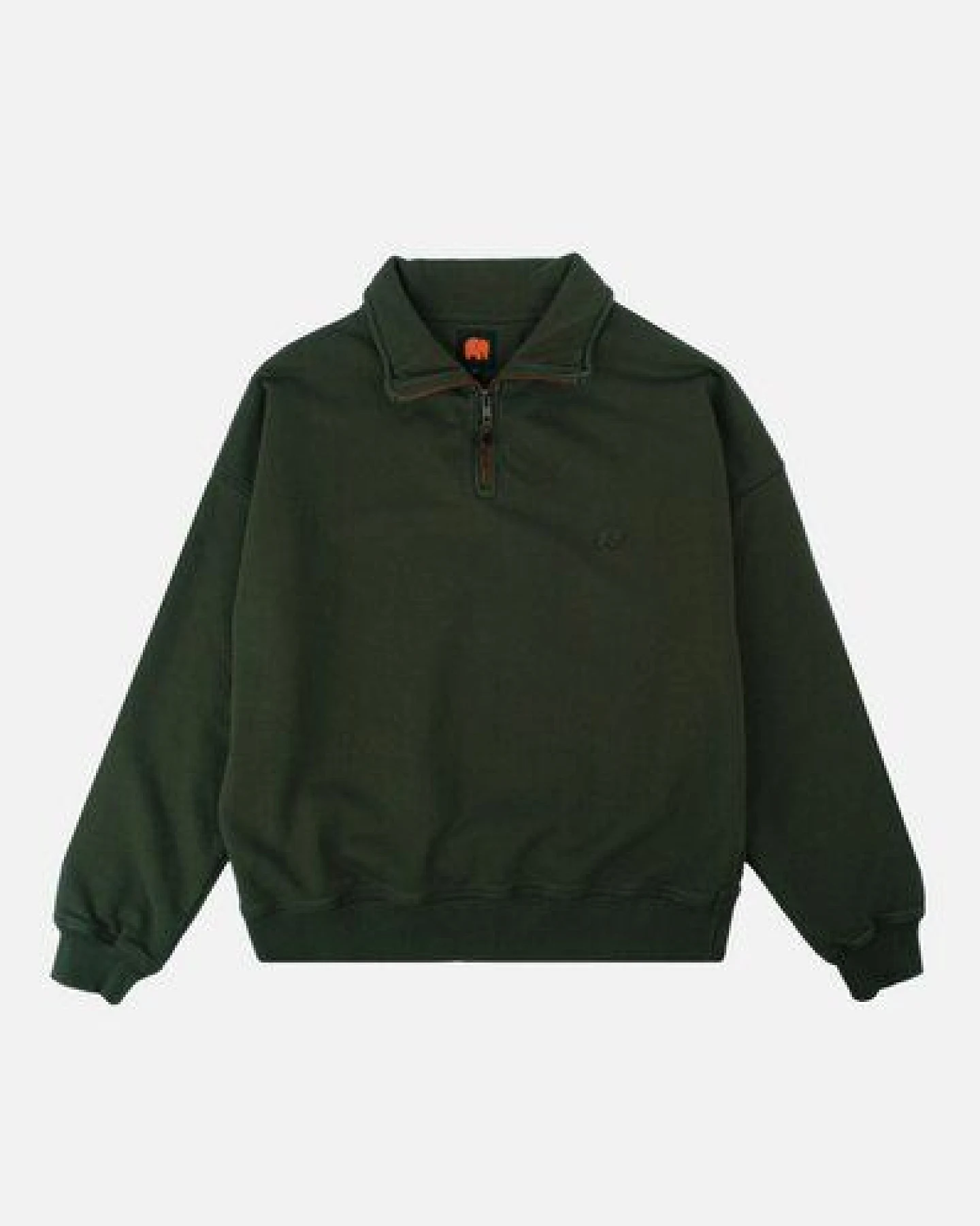 Trendsplant Women's Essential Garment Heavyweight Oversized Quater Zip Sweatshirt Kombu Green – Ansicht 2