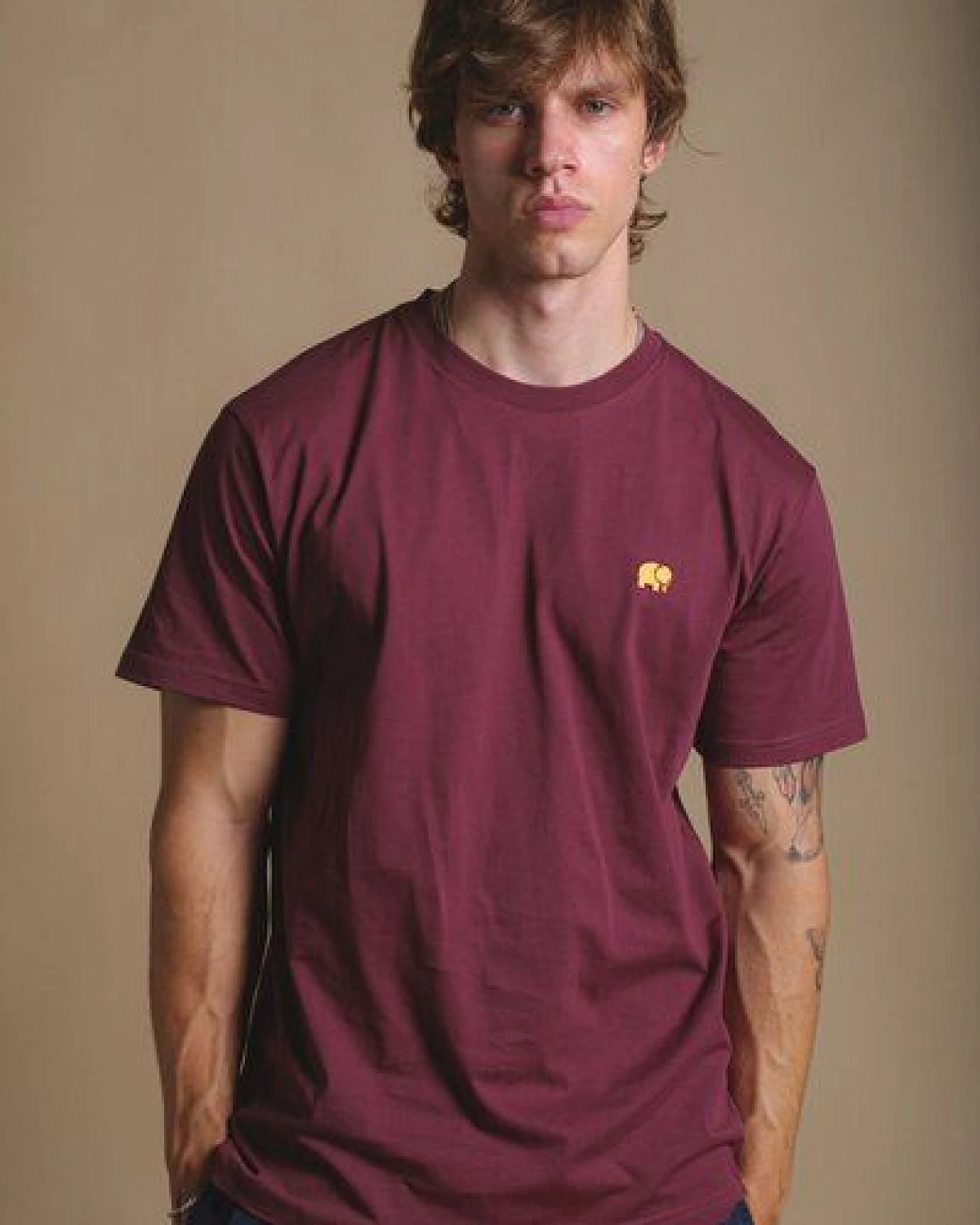 Trendsplant Organic Essential T-Shirt Burgundy – Ansicht 2