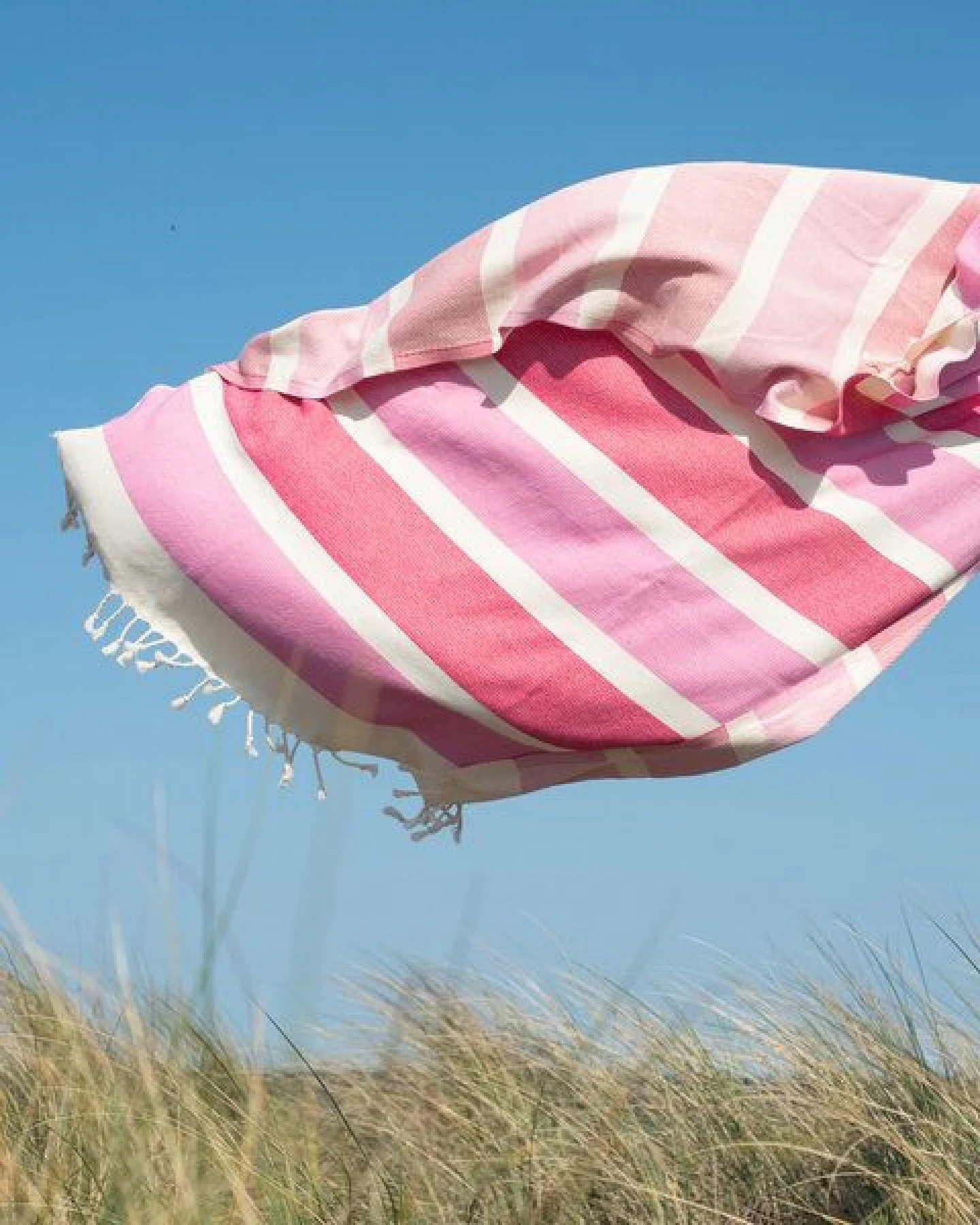 Yolunda Hamamtuch, Strandtuch Dalya Bio-Baumwolle zweifarbig gestreift – Ansicht 4
