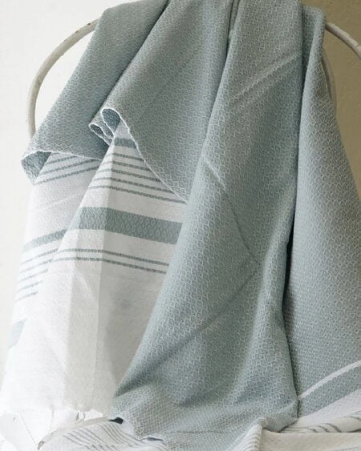 Karawan authentic Fouta / Hammamtuch aus Biobaumwolle / White Sand Collection