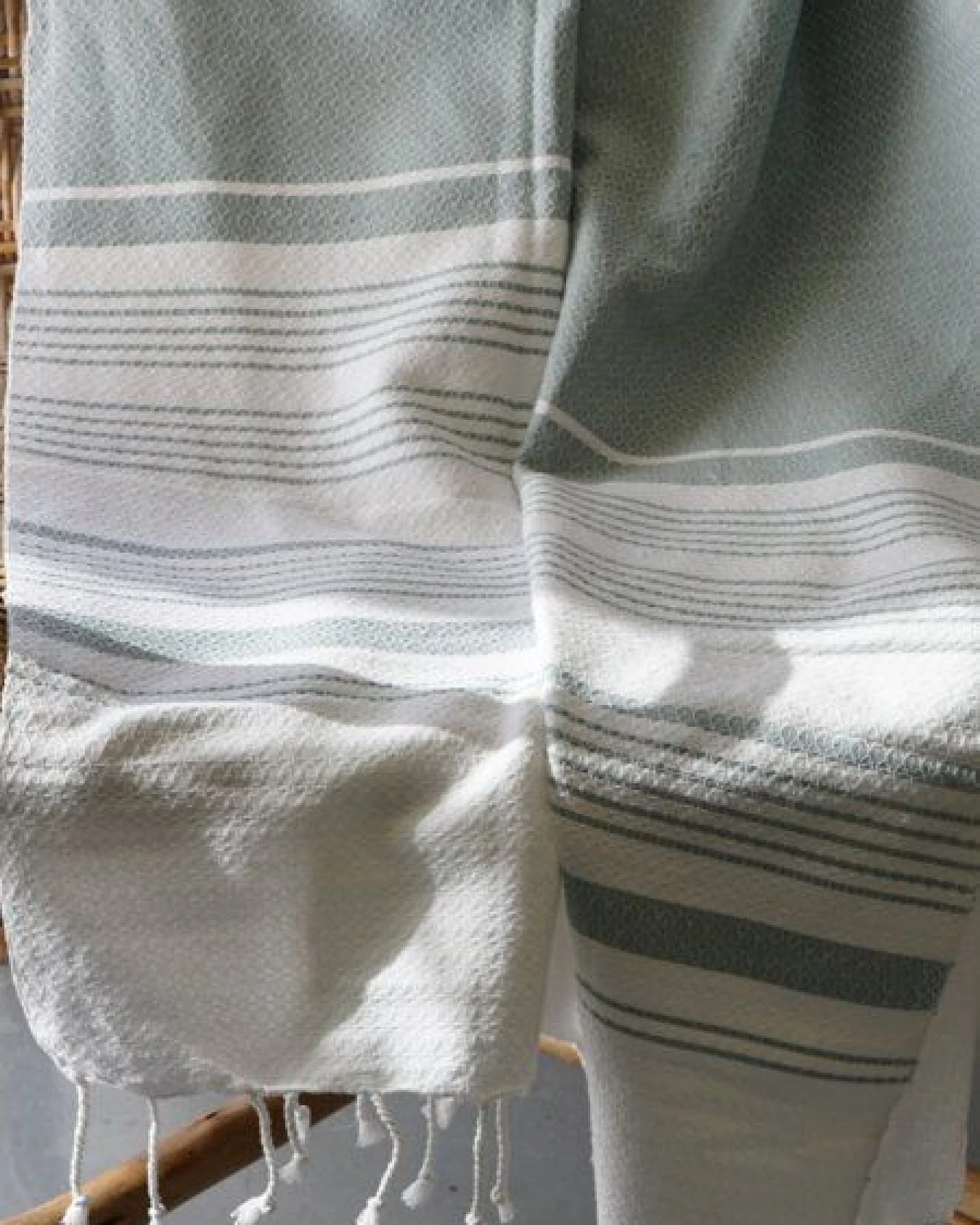 Karawan authentic Fouta / Hammamtuch aus Biobaumwolle / White Sand Collection – Ansicht 2