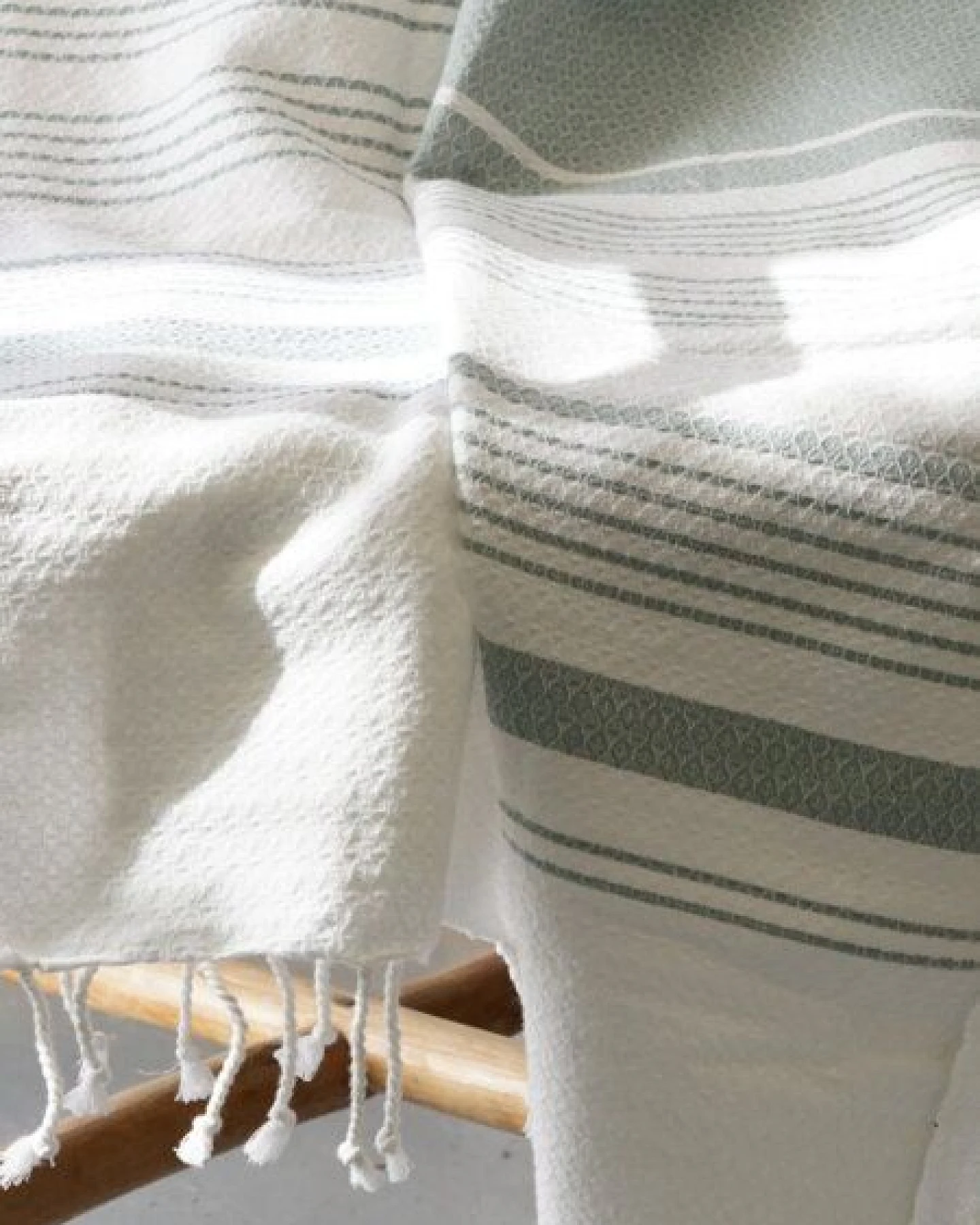 Karawan authentic Fouta / Hammamtuch aus Biobaumwolle / White Sand Collection – Ansicht 3