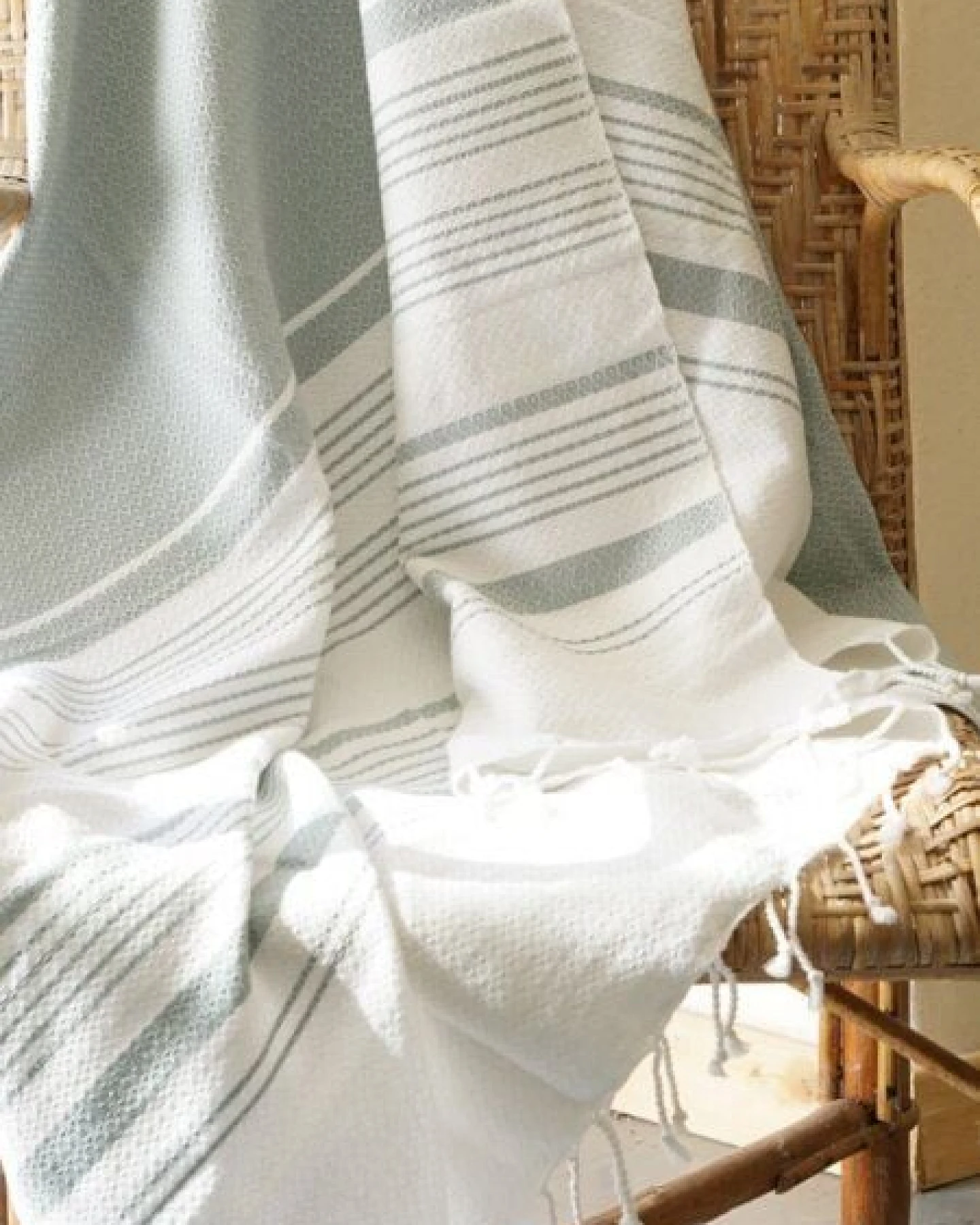 Karawan authentic Fouta / Hammamtuch aus Biobaumwolle / White Sand Collection – Ansicht 4