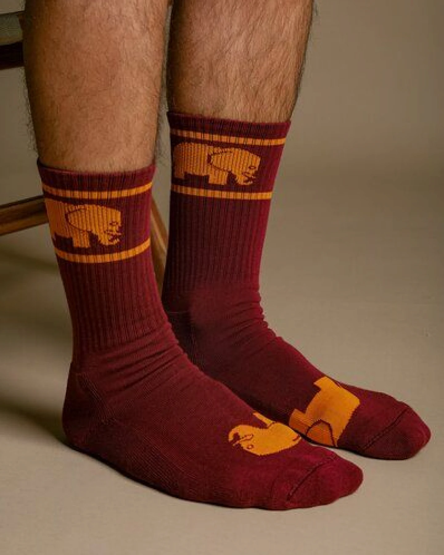 Trendsplant Burgundy Organic Cotton Athletic Socks – Ansicht 2