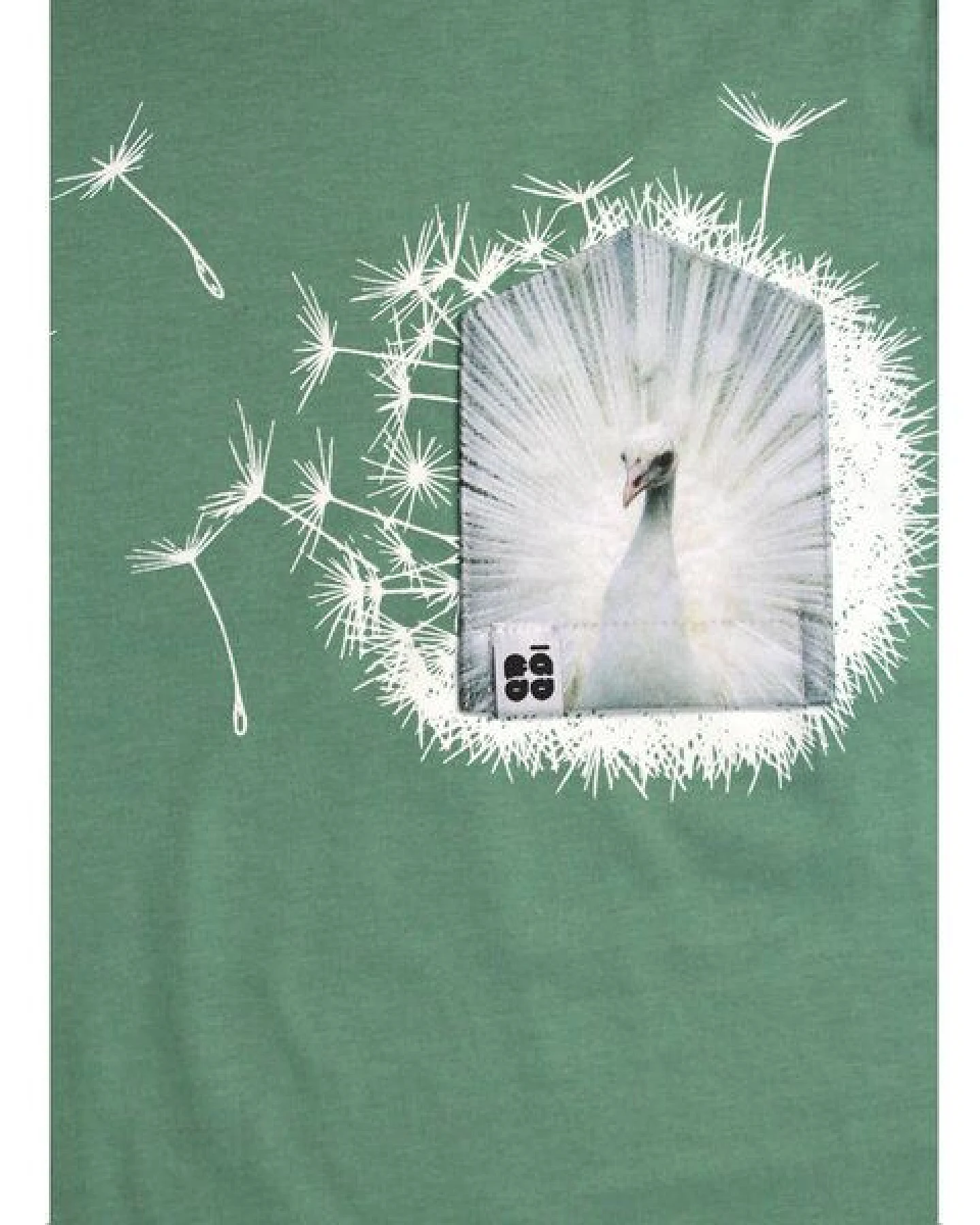FÄDD Damen T-Shirt Rundhals aus Bio-Baumwolle "Der weiße V" Grün – Ansicht 2