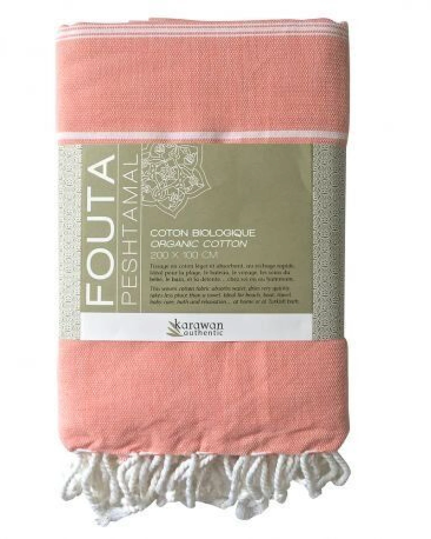 Karawan authentic Fouta Hamamtuch aus reiner Bio-Baumwolle 200 × 100 cm (Stil HAMMAM) – Ansicht 2