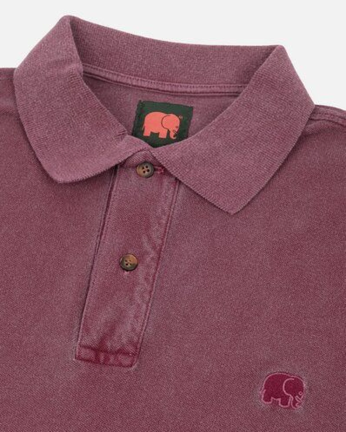 Trendsplant Organic Pigment Dyed Polo Shirt Zinfandel – Ansicht 3