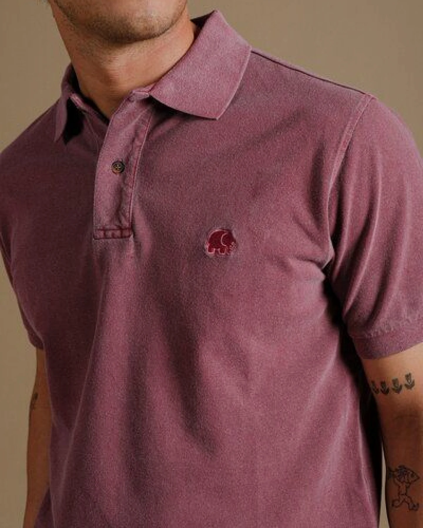 Trendsplant Organic Pigment Dyed Polo Shirt Zinfandel – Ansicht 4