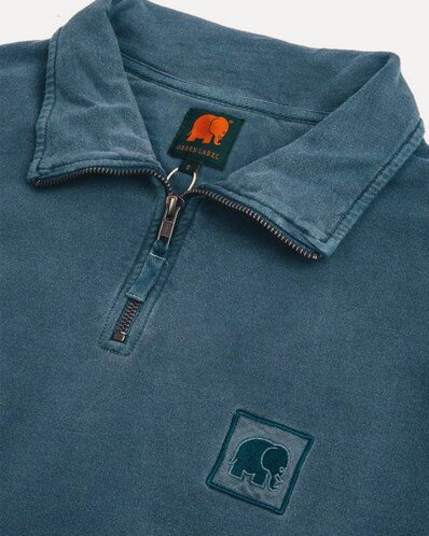 Trendsplant Sauce Pigment Dyed Quarter Zip Sweatshirt Elm Green – Ansicht 4