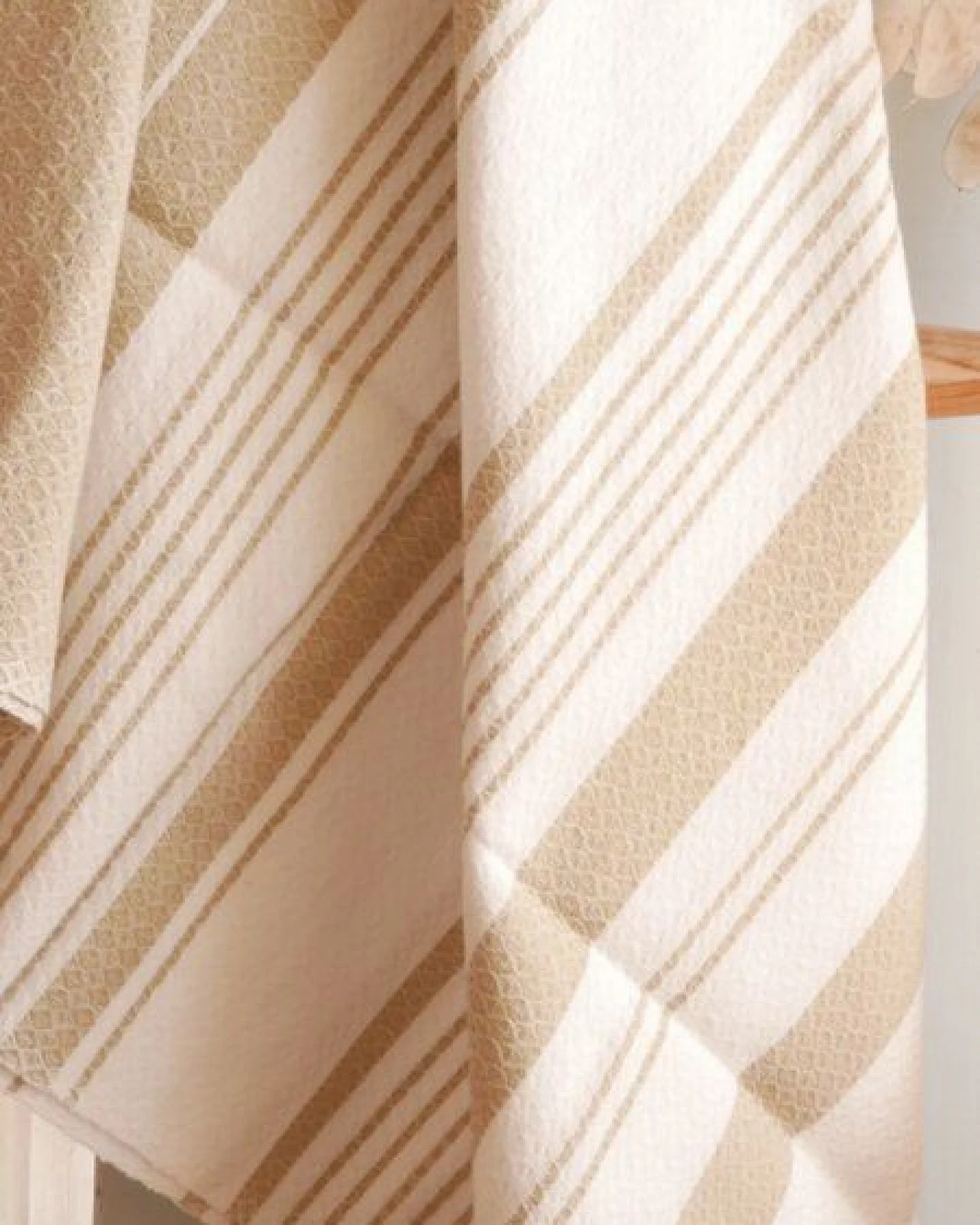 Karawan authentic Fouta White Sand Collection – Jacquard-Hammamtuch aus Bio-Baumwolle – Ansicht 2