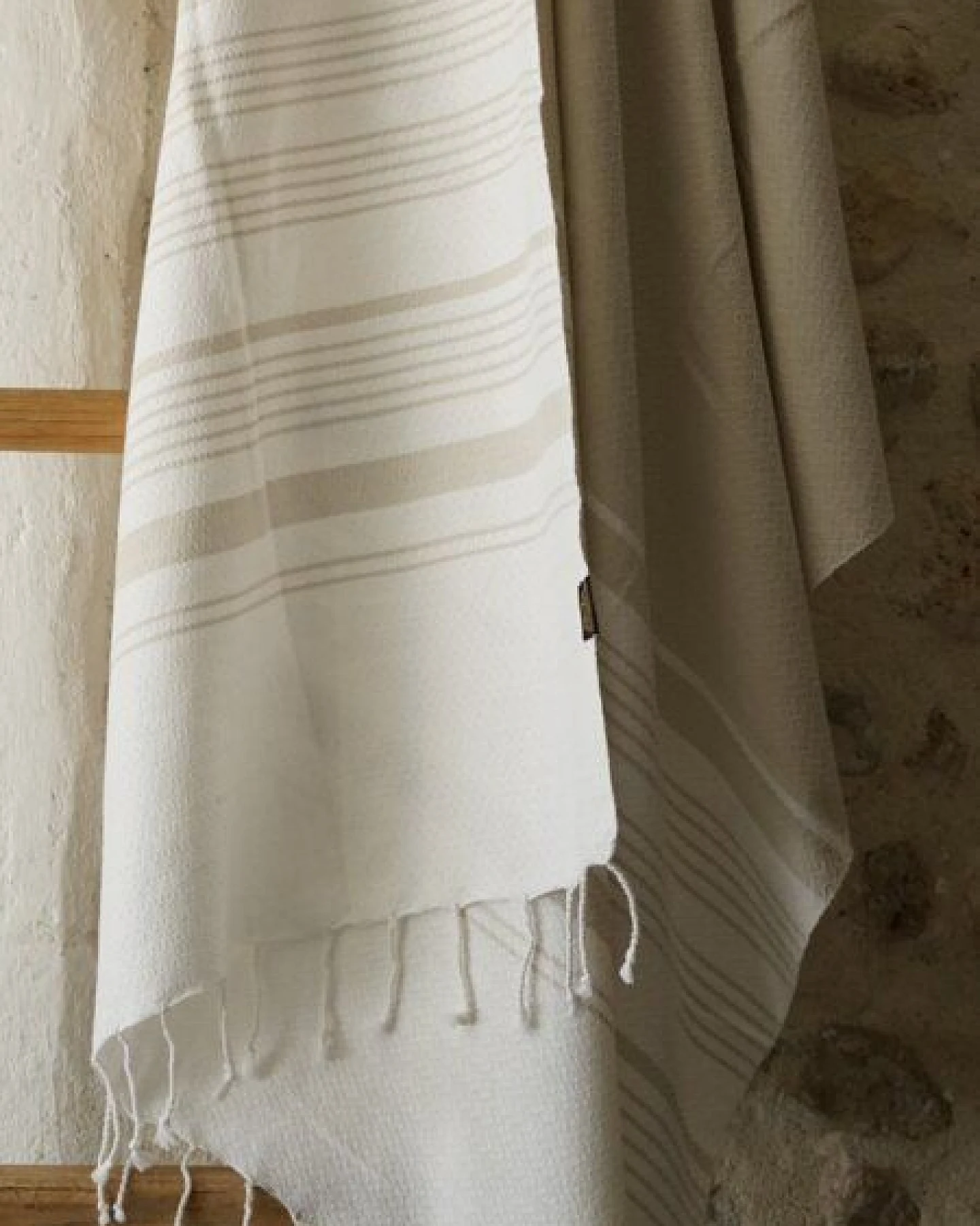 Karawan authentic Fouta White Sand Collection – Jacquard-Hammamtuch aus Bio-Baumwolle – Ansicht 4