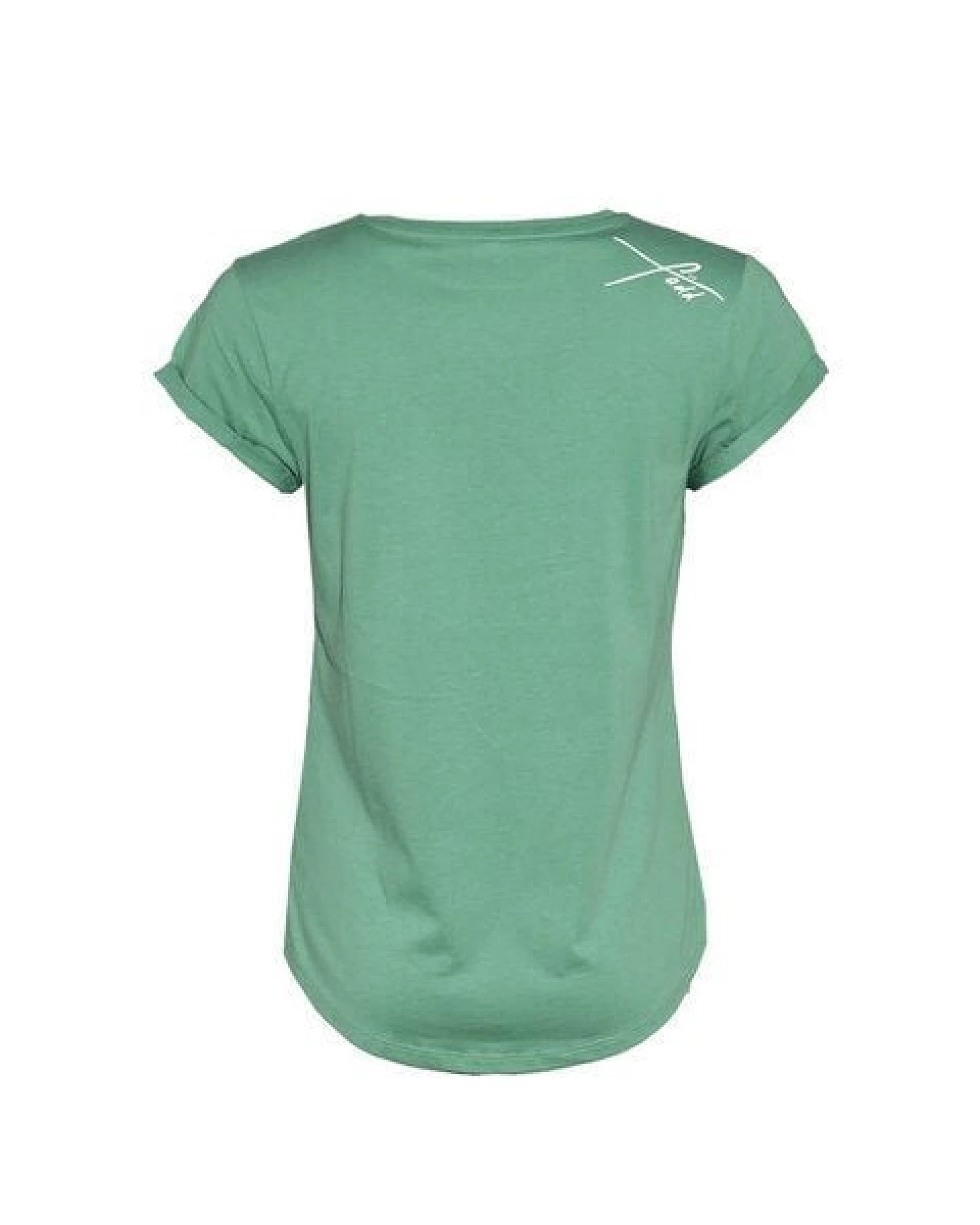 FÄDD Damen T-Shirt Rundhals aus Bio-Baumwolle "Der weiße V" Grün – Ansicht 3