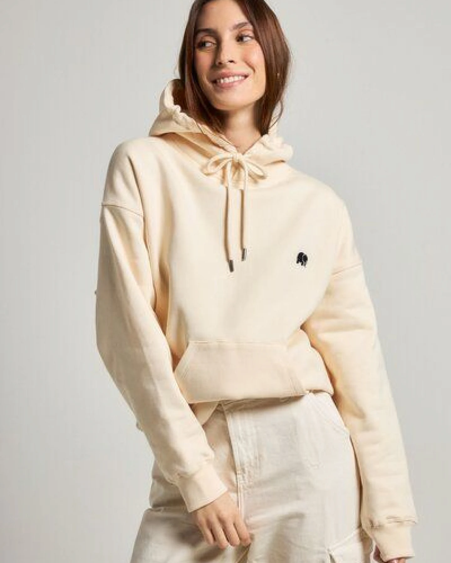 Trendsplant Women's Explanada Organic Oversized Hoodie Ivory – Ansicht 3