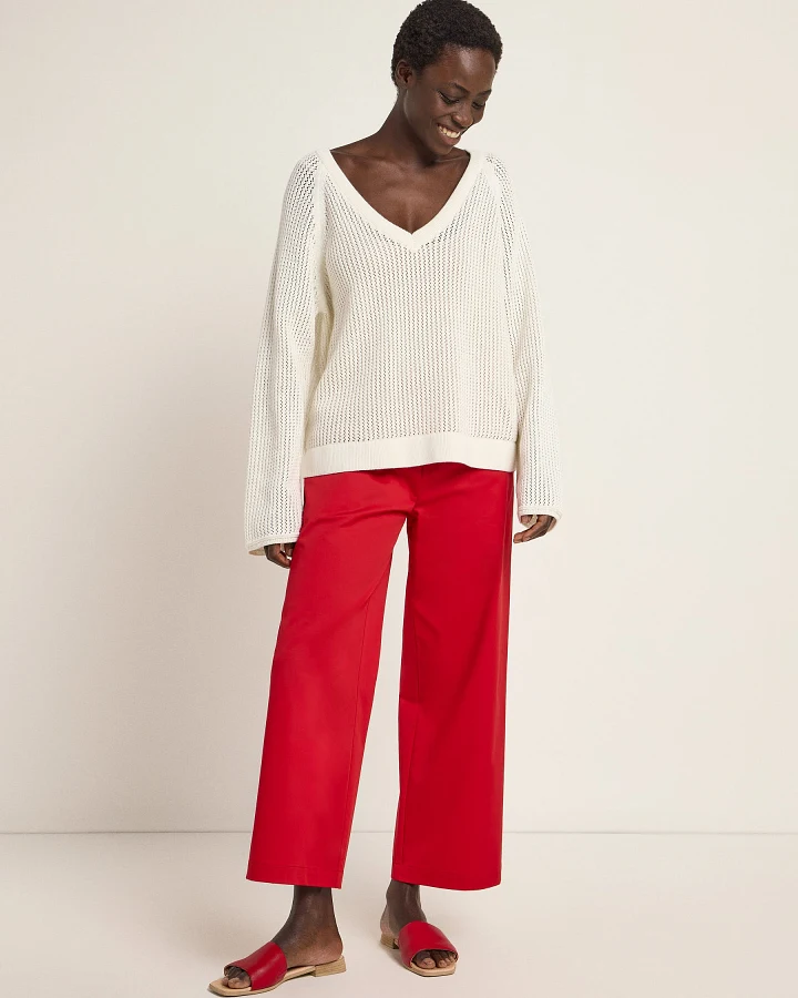Pullover mit Netzstruktur (GOTS)