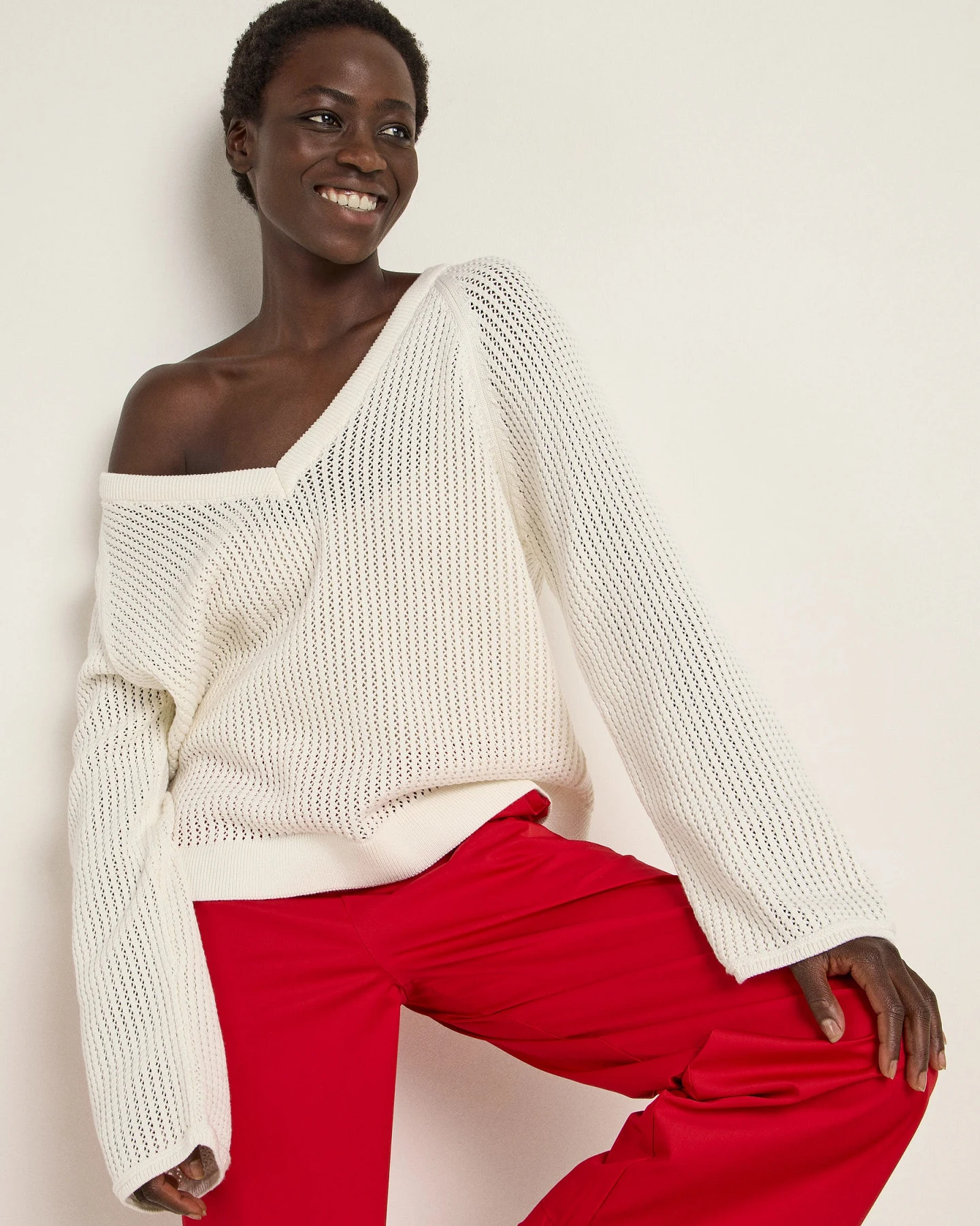 Pullover mit Netzstruktur (GOTS) – Ansicht 2