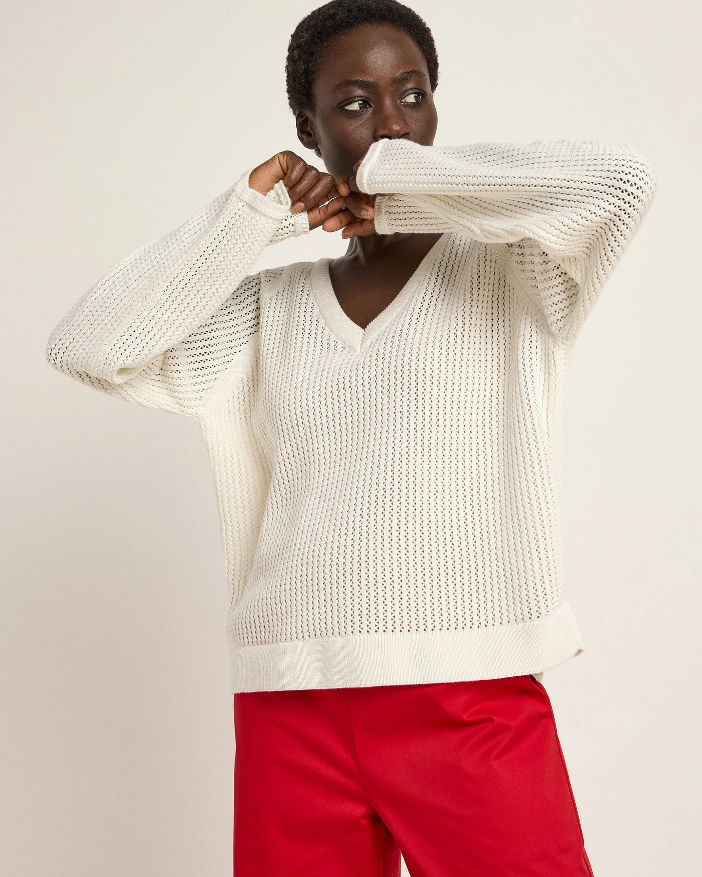 Pullover mit Netzstruktur (GOTS) – Ansicht 5