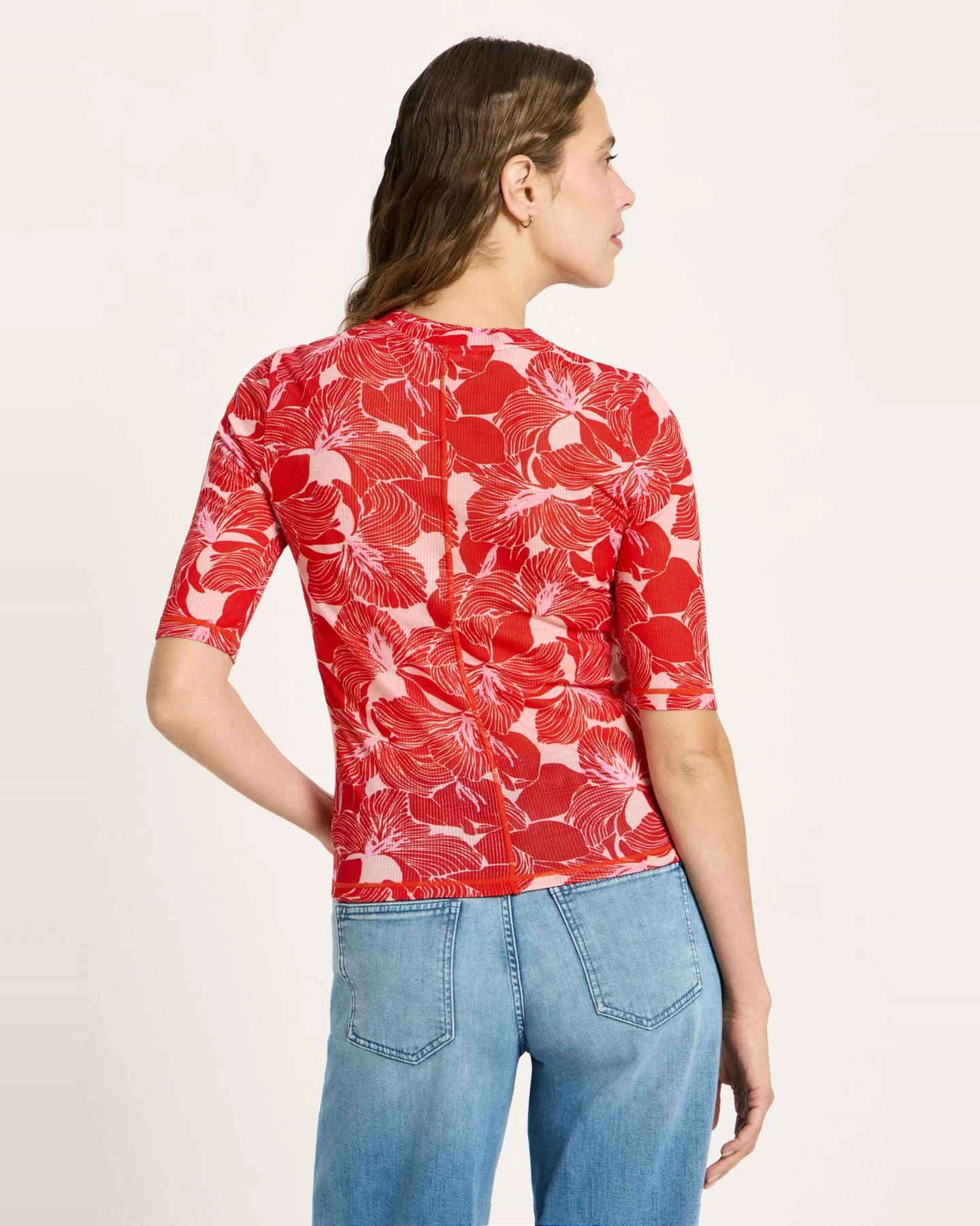 T-Shirt Stehkragen Print Bloom – Ansicht 3
