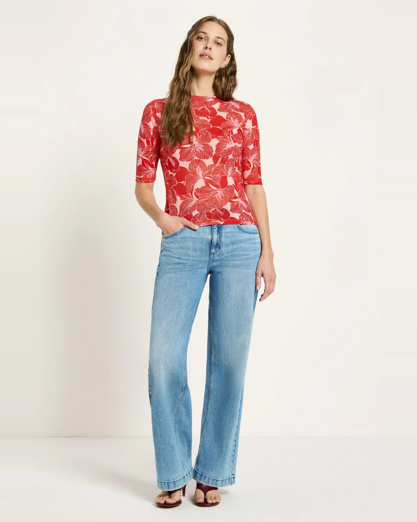 T-Shirt Stehkragen Print Bloom – Ansicht 4