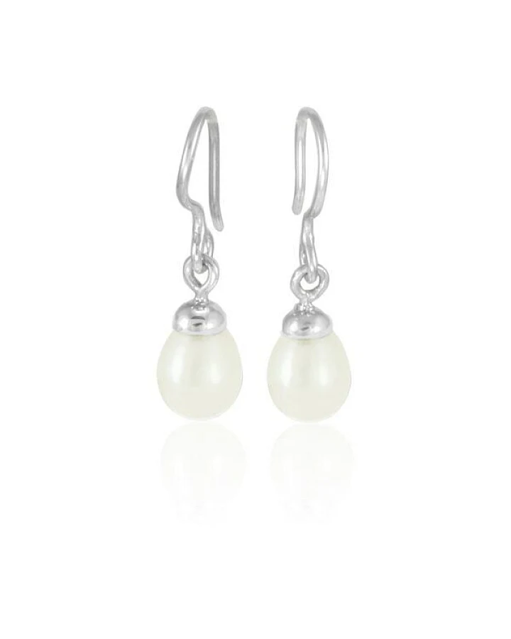 pakilia Silber Ohrringe Perlentropfen Fair-Trade und handmade