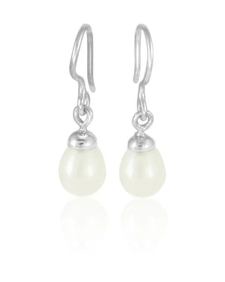 pakilia Silber Ohrringe Perlentropfen Fair-Trade und handmade