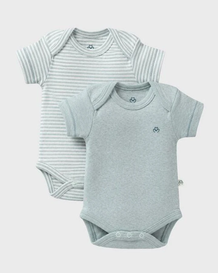 OrganicEra Bio-Kurzarm Babybodys für Neugeborene, 2-teiliges Set