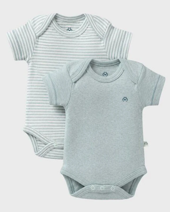 OrganicEra Bio-Kurzarm Babybodys für Neugeborene, 2-teiliges Set
