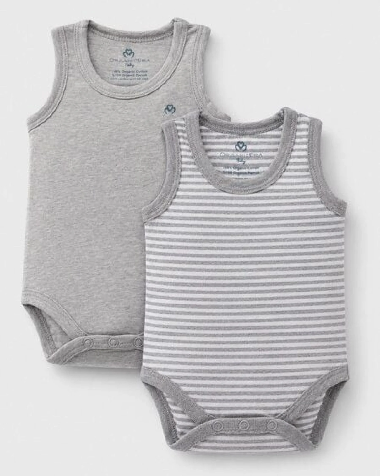 OrganicEra Bio-Ärmellose Babybodys für Neugeborene, 2er-Set – Ansicht 4