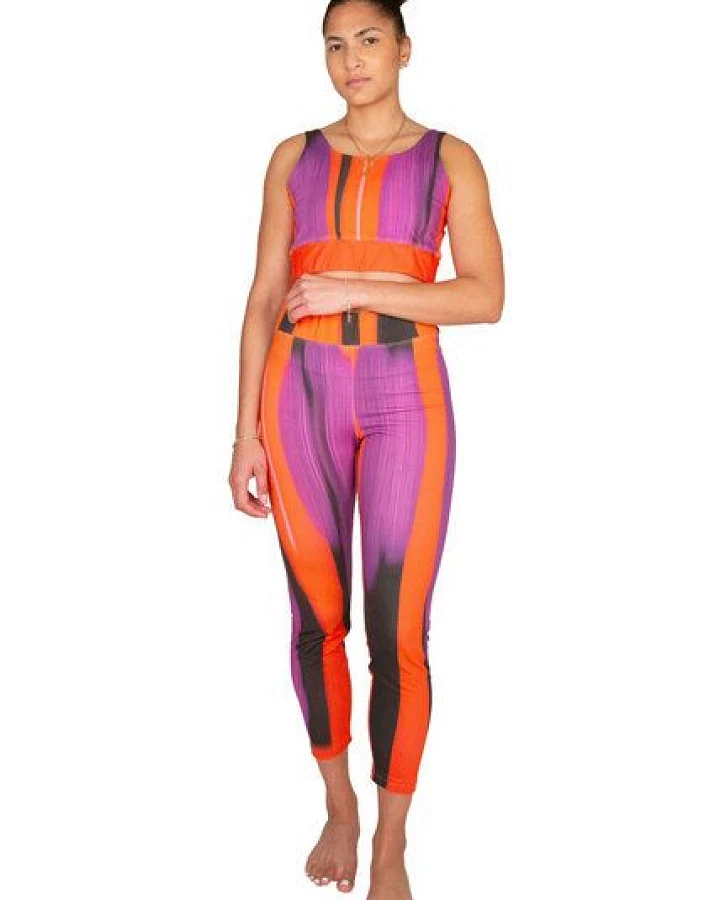ÆVRIL Damen Yoga Leggings // Floripa Print // Bio-Baumwolle