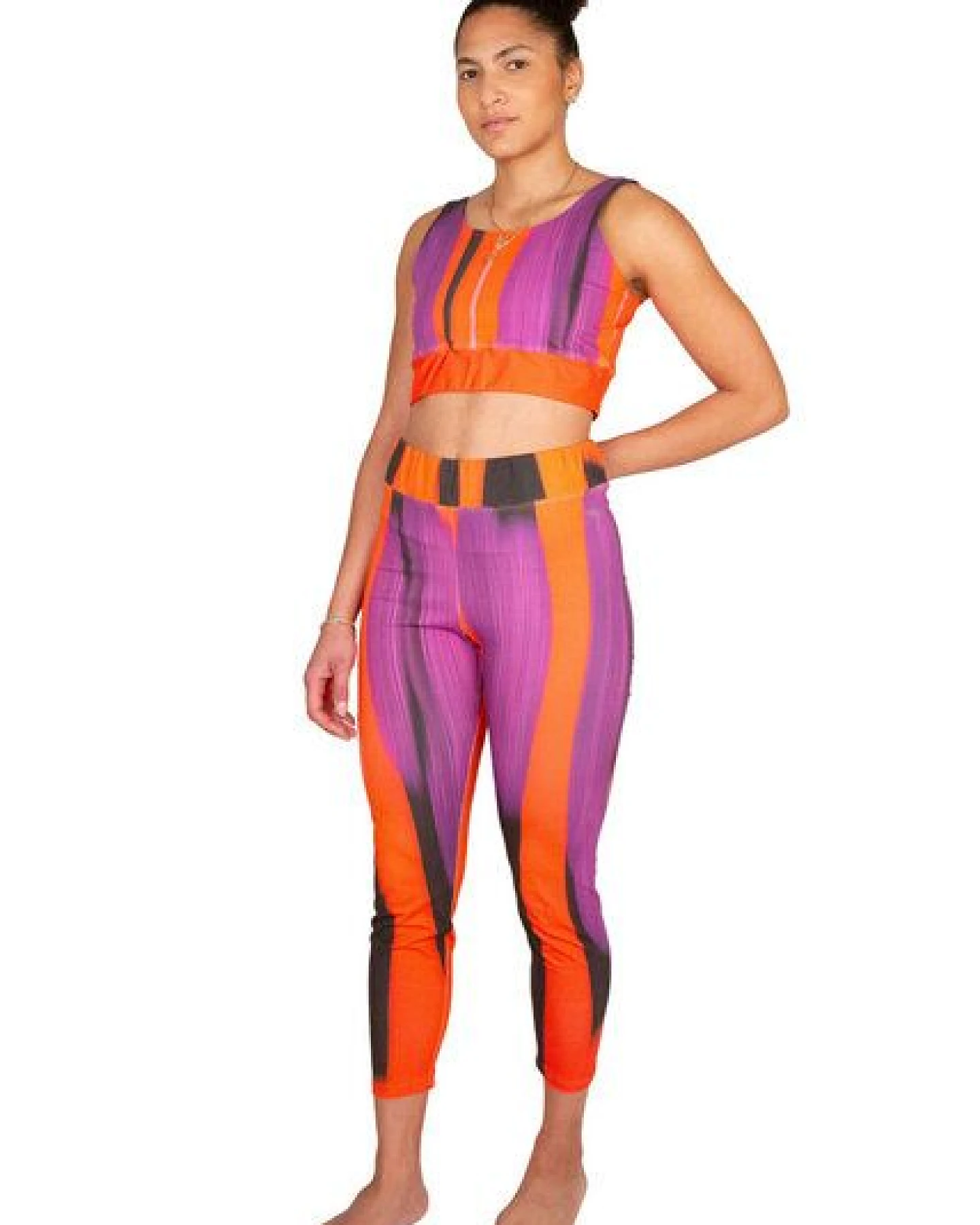 ÆVRIL Damen Yoga Leggings // Floripa Print // Bio-Baumwolle – Ansicht 3