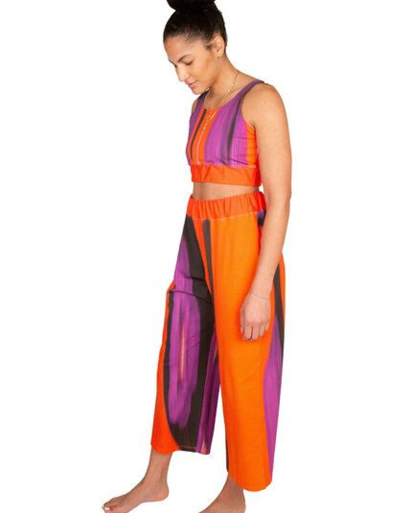 ÆVRIL Unisex Yoga Hose // Floripa Print // Bio-Baumwolle – Ansicht 2