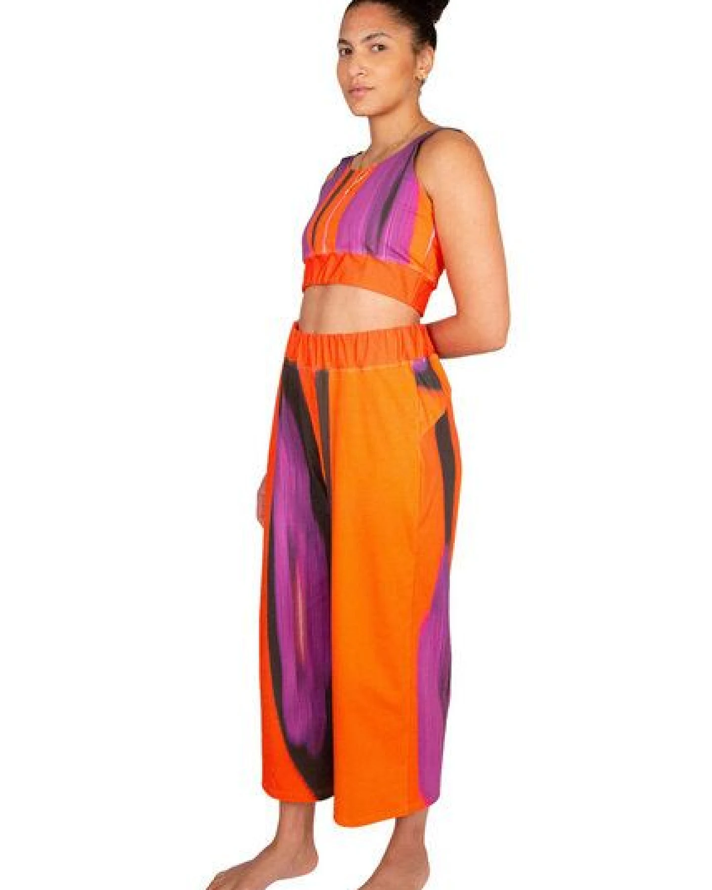 ÆVRIL Unisex Yoga Hose // Floripa Print // Bio-Baumwolle – Ansicht 3