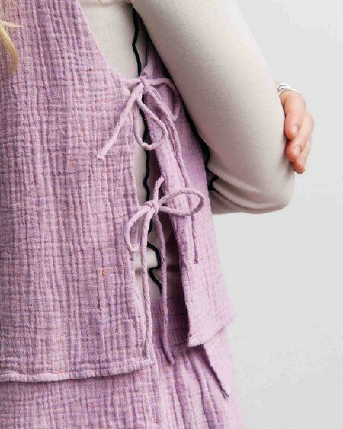 Rotholz Tie Top - Damen Top aus Bio-Baumwolle – Ansicht 4