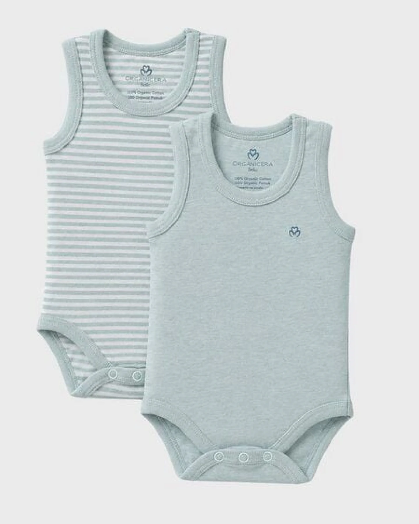 OrganicEra Bio-Ärmellose Babybodys für Neugeborene, 2er-Set – Ansicht 2