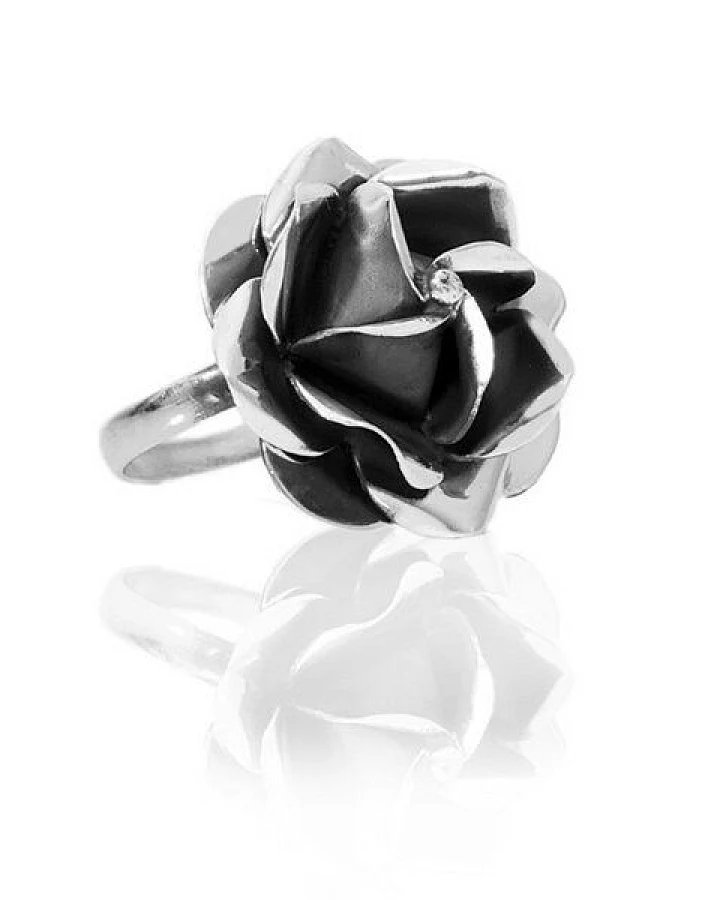 pakilia Ring "Rosa" dunkel groß