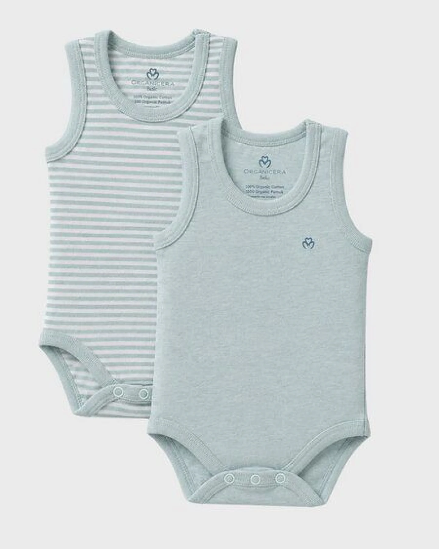 OrganicEra Bio-Ärmellose Babybodys für Neugeborene, 2er-Set – Ansicht 2