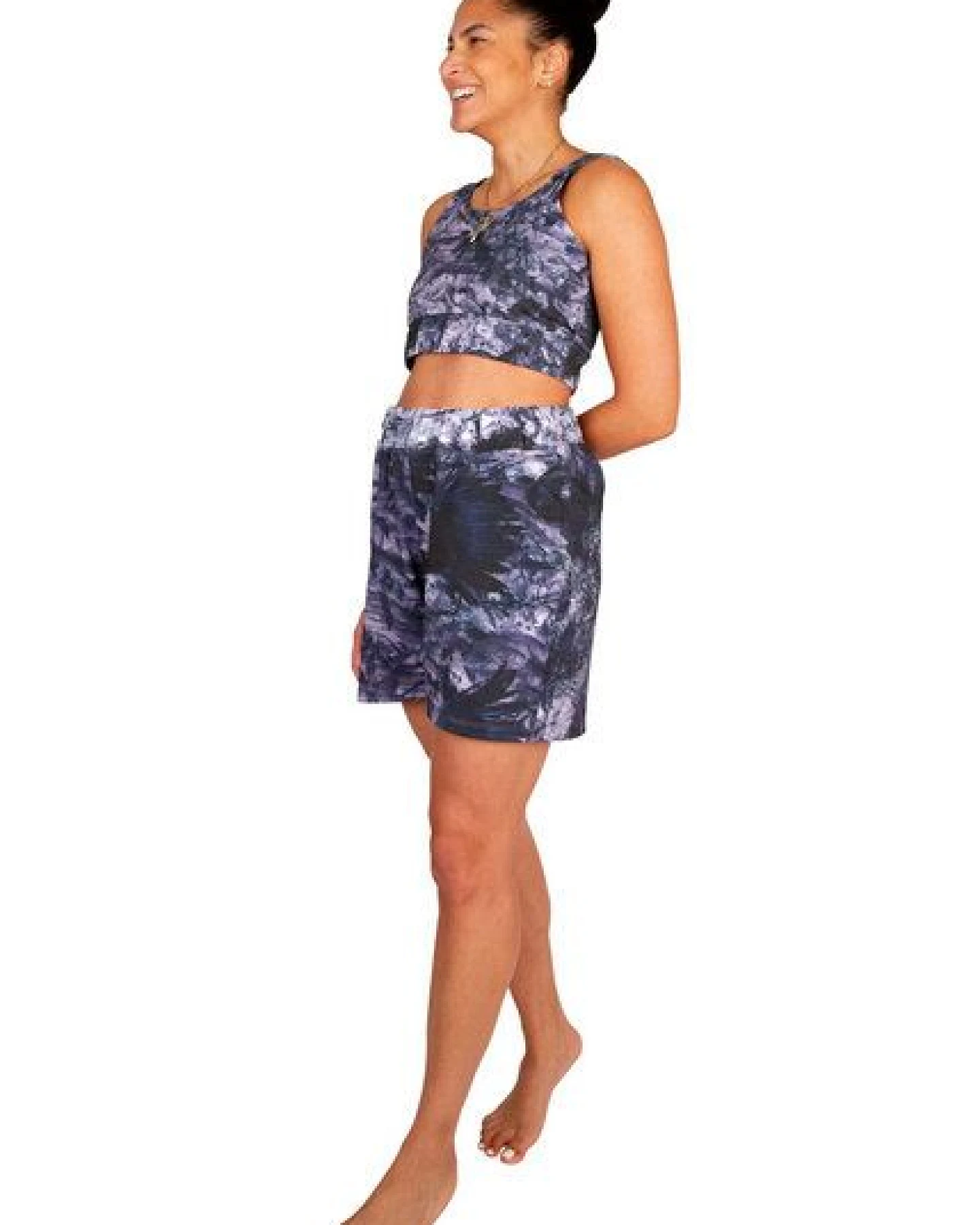 ÆVRIL Unisex Kurze Shorts // Tobiume Print // Bio-Baumwolle – Ansicht 3
