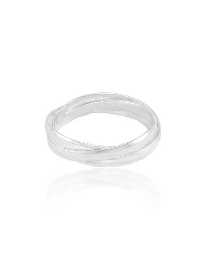 pakilia Silber Ring Band dreifach Fair-Trade und handmade