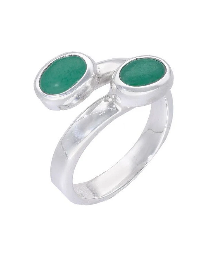 pakilia Silber Ring großenverstellbar Malachit-stein Fair-Trade und handmade