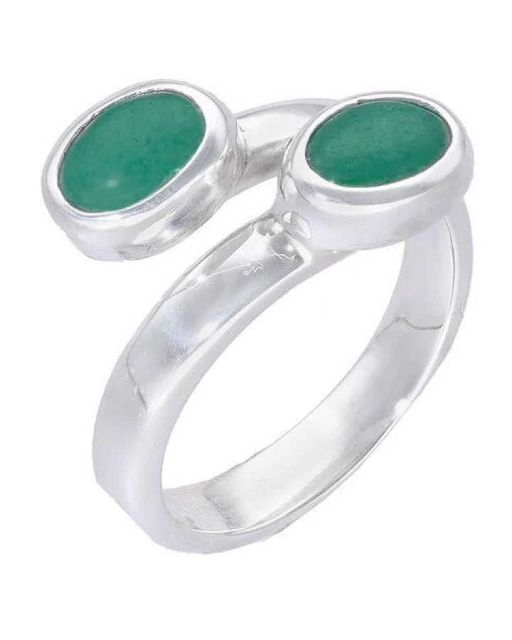 pakilia Silber Ring großenverstellbar Malachit-stein Fair-Trade und handmade